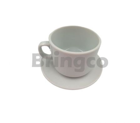 Taza de Porcelana con Platito Role SA Blanco 250 ml und