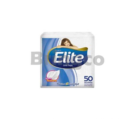Servilleta de Papel Hoja Simple Elite Coctel 23,5 x 23,5 cm paq x 50 und
