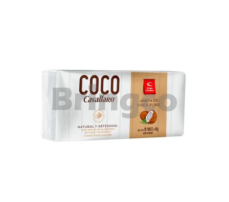 Jabon en Pan Cavallaro Coco paq 40 Gr x 10 und