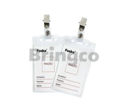 Porta Nombre Vertical con Pinza Foska 105mm x 76mm und (Br)