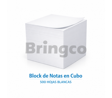 Block de Notas Generico en Cubo Repuesto X 500 Hojas Blancas