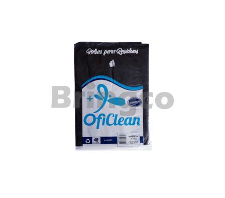Bolsa para Residuos Comun Oficlean Negro 40 L Paq x 10 und