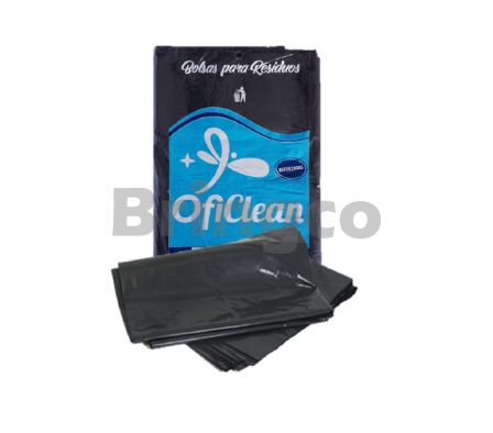 Bolsa para Residuos Reforzado Oficlean Negro 100 L Paq x 10 und