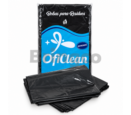 Bolsa para Residuos Reforzado Oficlean Negro 200 L Paq x 10 und