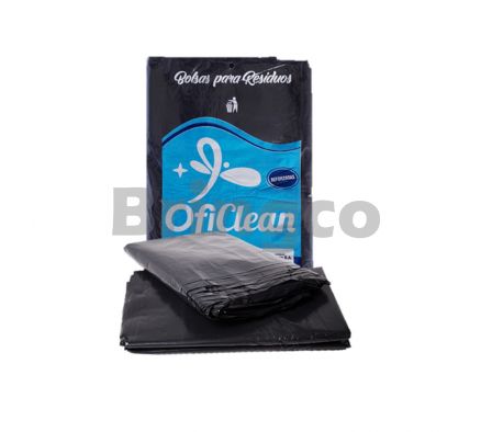 Bolsa para Residuos Reforzado Oficlean Negro 200 L Paq x 10 und