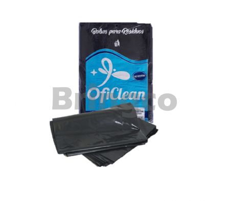 Bolsa para Residuos Reforzado Oficlean Negro 40 L Paq x 10 und