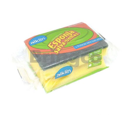 Esponja Lava Vajillas Alklin Cuida Uña Amarillo Verde und