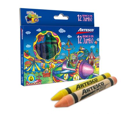 Crayola de Cera Artesco Jumbo Caja x 12 Colores (Br)