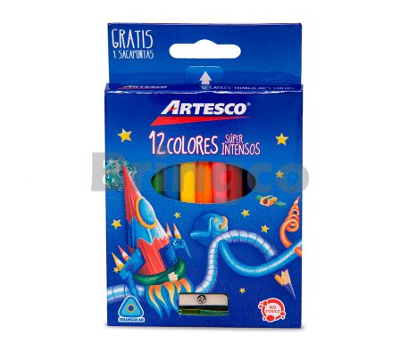 Lapiz de Color Artesco Corto paq x 12 Colores (Br)
