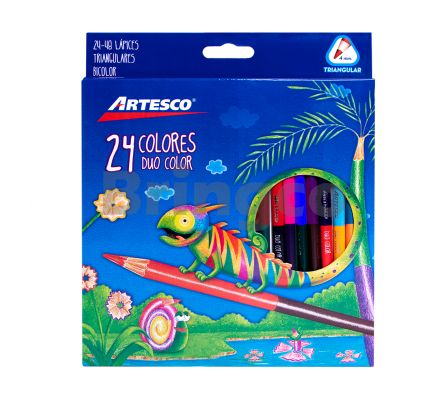 Lapiz de Color Artesco Largo Duo Paq 12/24 colores (Br)