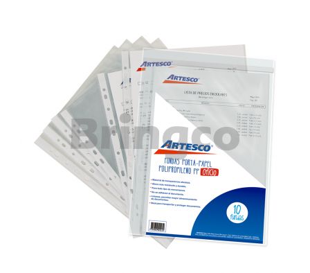 Funda Protectora Artesco Transparente Oficio Paq x 10 und (Br)