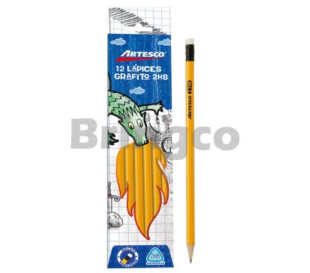 Lapiz de Papel con Borrador Artesco Clasico 2HB und (Br)