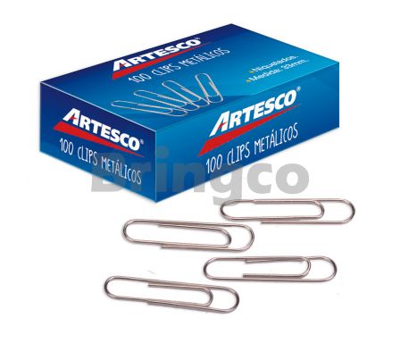 Clip Metalico Artesco Plateado Nro 4 Caja x 100 und (Br)