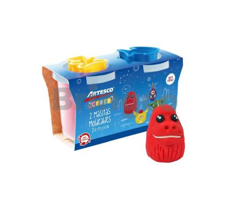 Masita Moldeables con Diseño Artesco Rojo y Azul Paq x 2 Colores (Br)