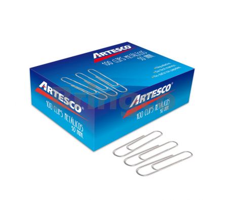 Clip Metalico Ovalado Artesco Plateado Nro 8 Caja x 100 und (Br)