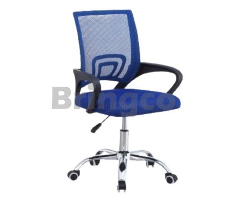 Silla Secretaria 3101 Sweden Azul Base Cromada und (Br)
