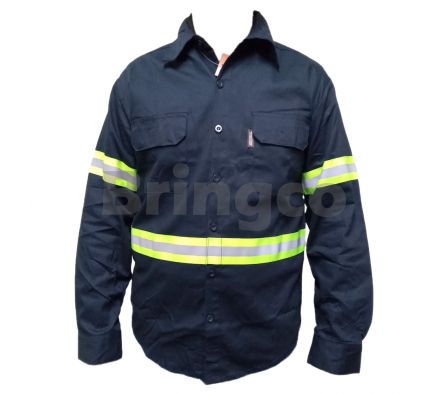 Camisa Sarga con Reflectivo American Azul Talle 2XL und
