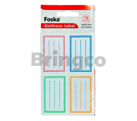 Etiqueta Adhesiva Foska 36mm x 56mm Colores Surtidos Paq x 40 und (Br)