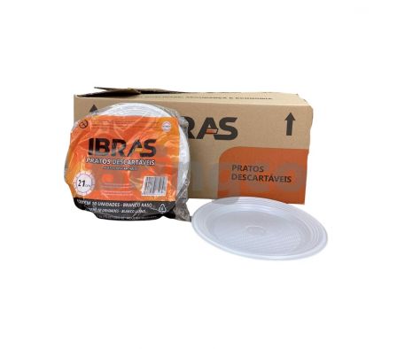 Plato de Plastico Playo Ibras Blanco 21cm paq x 10 und (Br)